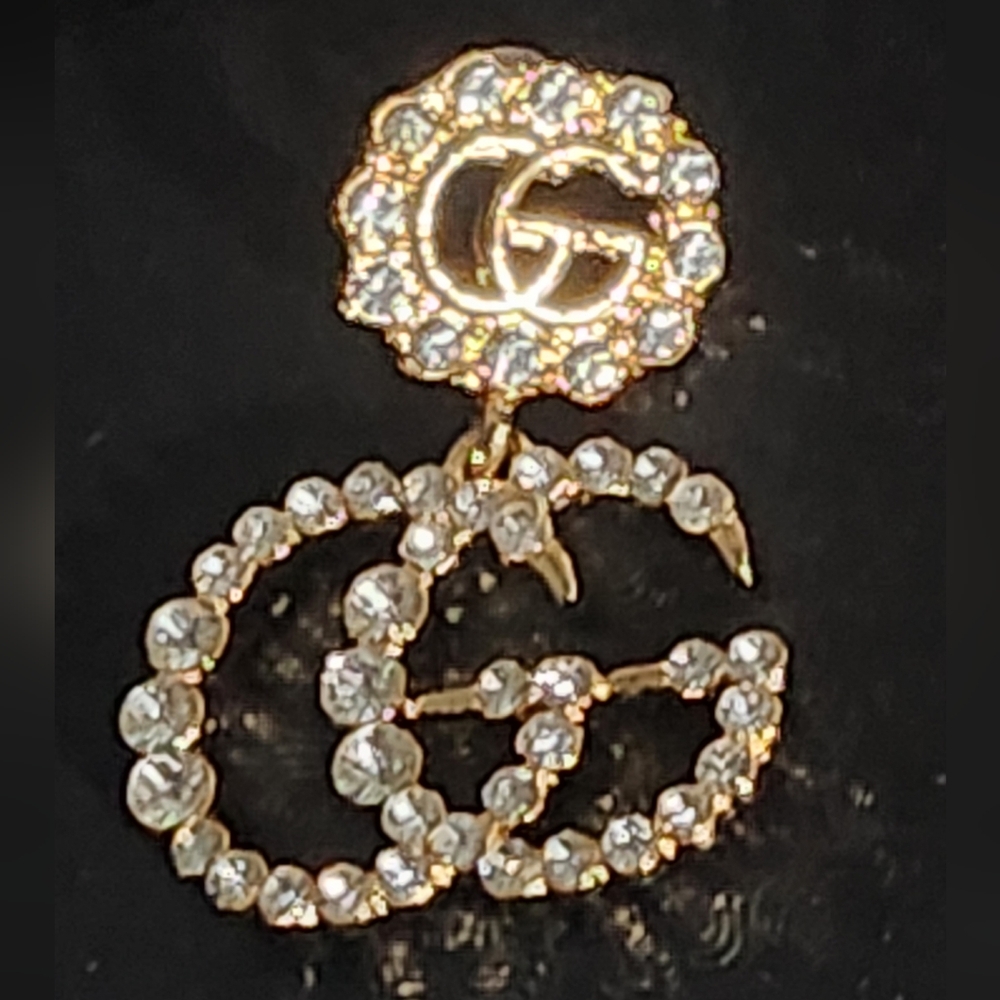 Gold and Silver Crystal Fashion Inspired Earrings Gg